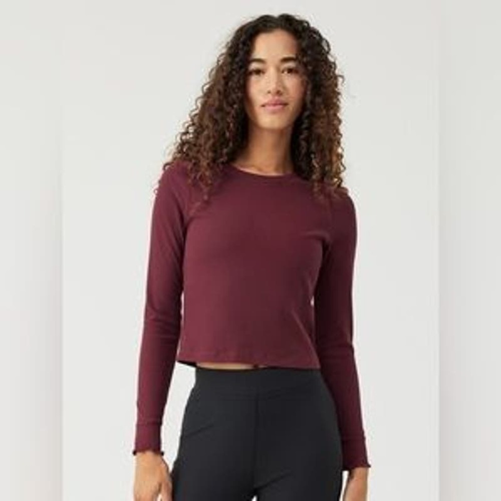 Outdoor Voices NWT Rib LongSleeve Crewneck Top Shiraz Size XXXL